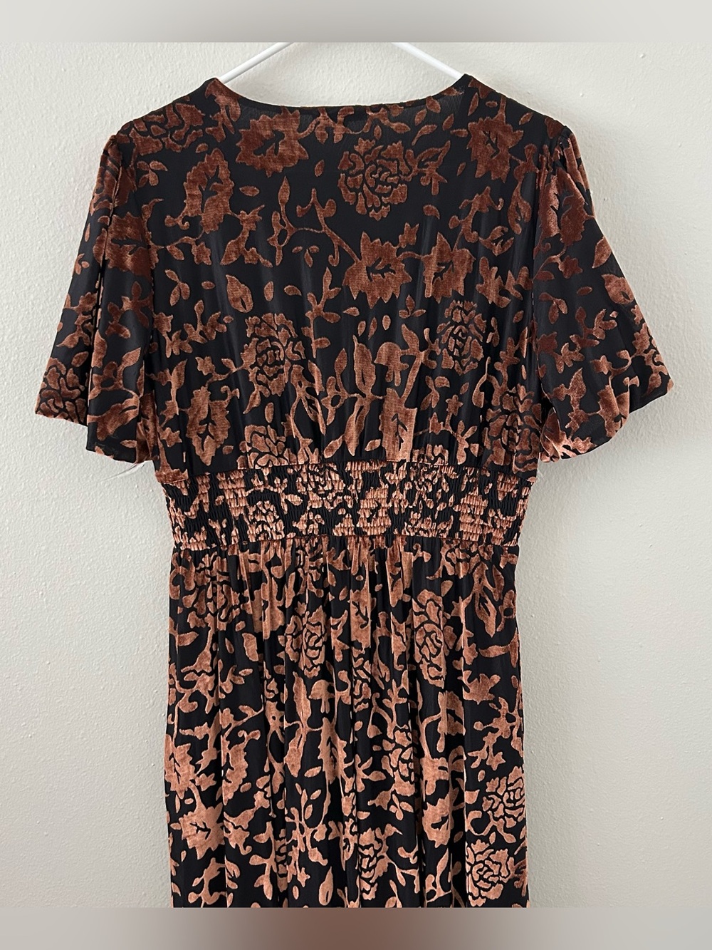 Baltic Born Leslie Velvet Maxi Dress Womens XL Black Bronze Floral Boho Formal - Picture 6 of 12